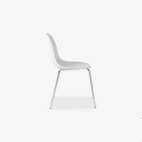 Feather Modern Armless Plastic Dining Chair – Molded Seat, Easy-Clean, Space-Saving Design, 18” Seat Height