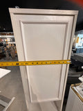 Slim White Linen Cabinet Storage Tower with Drawer & Open Shelf Organizer