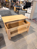 Lift Top Coffee Table with Hidden Storage & Drawers Oak Finish