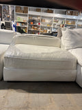 36”L-Armless Lounge Chair in Cream Textured Fabric – Modular Oversized Chaise Accent Chair