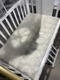 Portable Mini Baby Crib - Cunas para Bebes with Changing Shelf and Mattress Included,Wheeled Wood Baby Bassinet,Bassinet Bedside Co Sleeper for Small Room,White