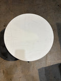 Reduced - Minor Scratches Modern round nesting coffee table with MDF top and a black metal frame.