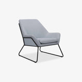 Feather Bronson Lounge Chair – Blue-Grey Fabric Armchair – Mid-Century Modern Accent Chair