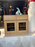 Wood Sideboard with 2 Drawers and Shelves