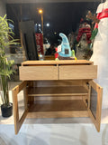 Wood Sideboard with 2 Drawers and Shelves