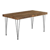 Boneta Dining Table by Moe’s Home Collection – 59” Natural Reclaimed Pine with Iron Legs