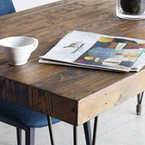Boneta Dining Table by Moe’s Home Collection – 59” Natural Reclaimed Pine with Iron Legs