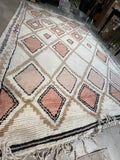 Natural Geometric Moroccan Shag Wool   Area Rug - 9’ x 12’