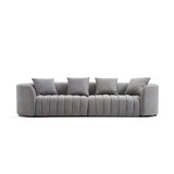 Modern Performance Leather Dark Grey, Gray MC 4 - Seater Bas Sofa Couch, Living Room, Office