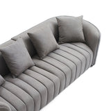 Modern Performance Leather Dark Grey, Gray MC 4 - Seater Bas Sofa Couch, Living Room, Office