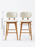Bar stools - oak - set of 2 - mid century modern