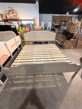 King Upholstered Tufted Panel Bed Frame, Cream Finish - new in box