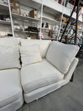 White Linen Feathers Sofa Sectional by ValYou - comfortable sectional sofa - modern and soft - 80” wide