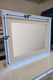 Modern LED Lighted Wall Mirror 49” x 40” Silver Frame Vanity Mirror