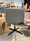 Grey Criss Cross Armless Adjustable Swivel Desk Chair with Pedestal Base