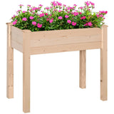 Raised Wooden Garden Planter Box with Legs, 34” x 18” x 30” - assembled. New