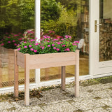 Raised Wooden Garden Planter Box with Legs, 34” x 18” x 30” - assembled. New