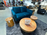 Modern Teal Velvet Floor Sofa – Compact Lounge Couch