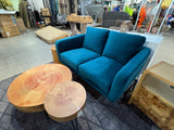 Modern Teal Velvet Floor Sofa – Compact Lounge Couch