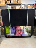 Modern Queen LED Light Headboard Black Fluted Panel Hotel Style 62x58