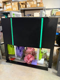 Modern Queen LED Light Headboard Black Fluted Panel Hotel Style 62x58