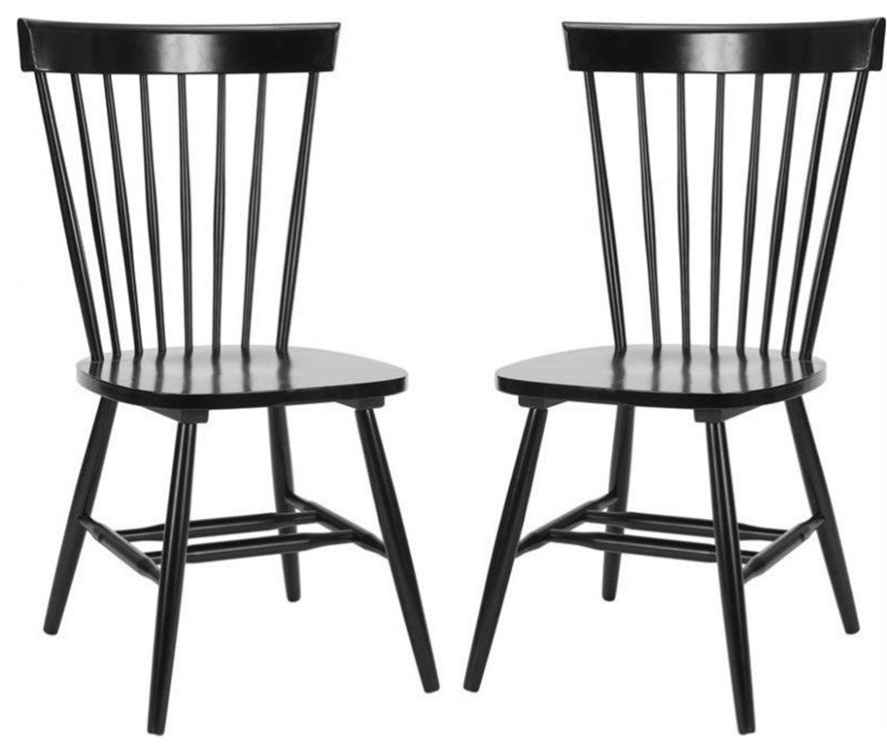 Set of Safavieh Parker Spindle Dining Chairs – Black Wood