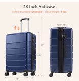 GlasFlength 28” Expandable Hardside Suitcase Spinner – Navy Blue