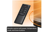 1500W Ceramic Space Heater with Remote & 70° Oscillation Silver