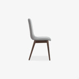 Set of 2 - Eldridge Style Dining Chair – Pebble Gray Fabric Upholstery, Walnut Wood Legs – Modern & Comfortable
