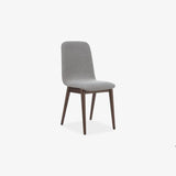 Set of 2 - Eldridge Style Dining Chair – Pebble Gray Fabric Upholstery, Walnut Wood Legs – Modern & Comfortable