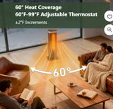 24″ 1500W Electric Space Heater with Remote & 60° Oscillation Black