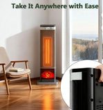 24″ 1500W Electric Space Heater with Remote & 60° Oscillation Black
