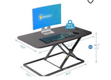 36″ Adjustable Standing Desk Converter, Black