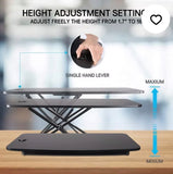36″ Adjustable Standing Desk Converter, Black