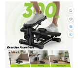 Mini Fitness Stepper with Resistance Bands & Digital Display. Silver