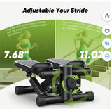 Mini Fitness Stepper with Resistance Bands & Digital Display. Black