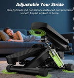 Mini Fitness Stepper with Resistance Bands & Digital Display. Silver