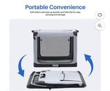 36″ Foldable Soft Dog Crate with Carry Bag & Washable Pad. Grey