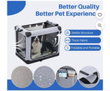 36″ Foldable Soft Dog Crate with Carry Bag & Washable Pad. Grey