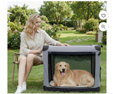 36″ Foldable Soft Dog Crate with Carry Bag & Washable Pad. Grey