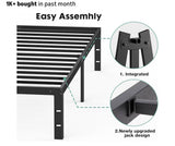 Black Queen Metal Platform Bed Frame with Under-Bed Storage.