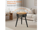 1500W Space Heater Side Table with Remote & 75° Oscillation. Black