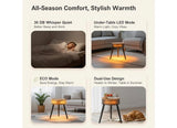 1500W Space Heater Side Table with Remote & 75° Oscillation. Black