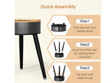 1500W Space Heater Side Table with Remote & 75° Oscillation. Black