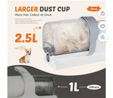 Pet Grooming Vacuum Kit 5-in-1 Dog Cat Hair Clipper Vacuum System. White