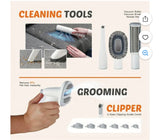 Pet Grooming Vacuum Kit 5-in-1 Dog Cat Hair Clipper Vacuum System. White