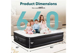 Sweetcrispy 18” Queen Air Mattress with Built-In Pump Black