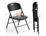 Nazhura Heavy Duty Folding Chair Black Steel Frame 350 lb Capacity