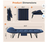 Folding Adjustable Camping Cot with Mattress for Patio or Beach. Blue