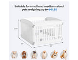 NEWBULIG White 4-Panel Dog Playpen Indoor Outdoor Puppy Pet Fence with Locking Gate